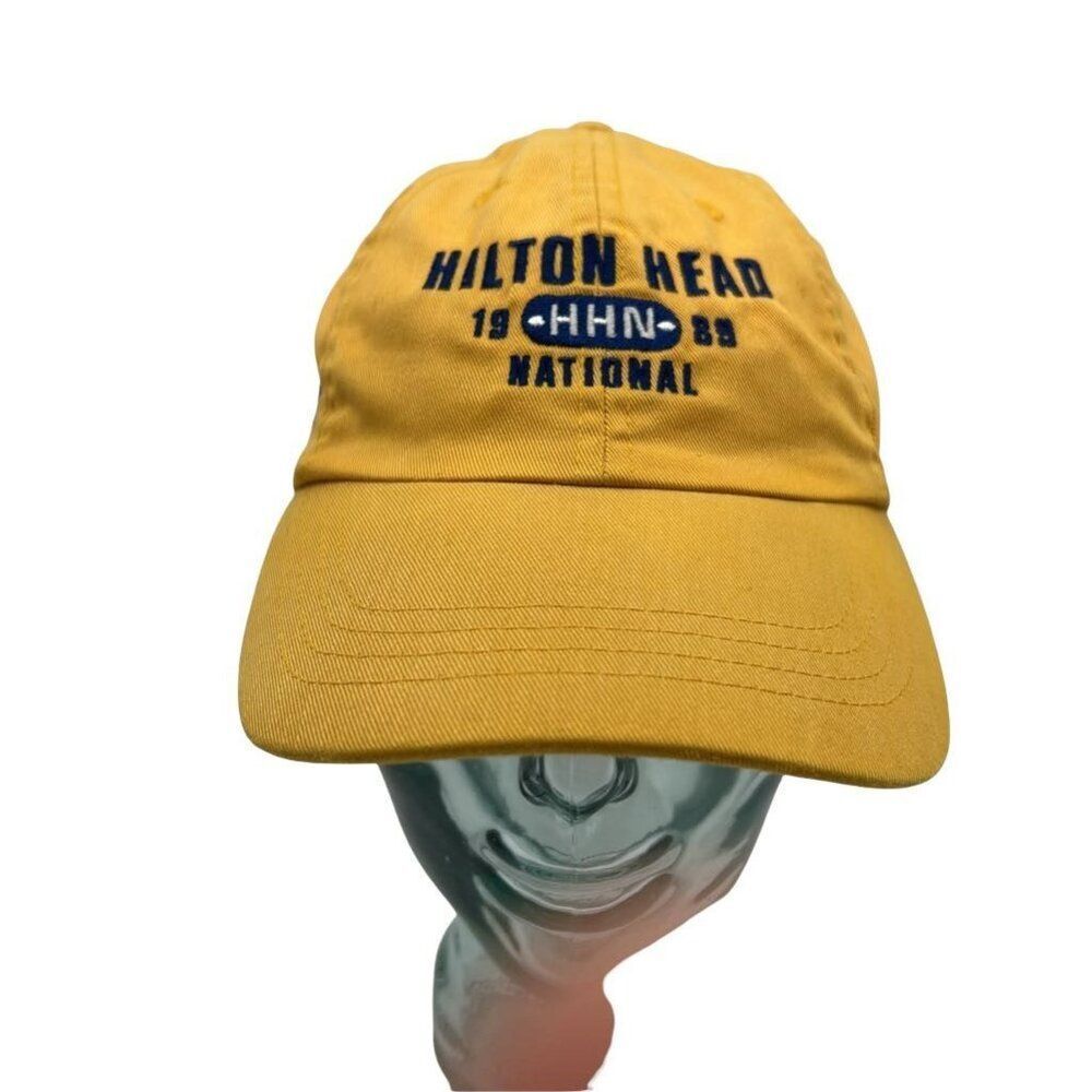 Ahead Vintage‎ Golf Hat Mens OSFA Yellow Excellent Hilton Head National 1989 Cap